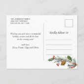 Pine Cones Rustieke Kerst 4 Foto Vakantie Briefkaart (Achterkant)