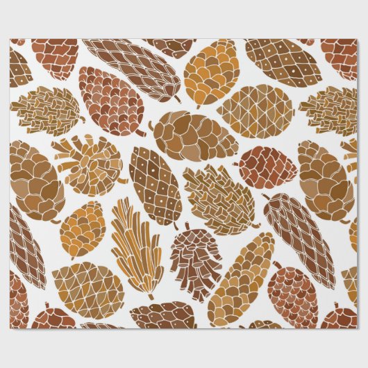 Pine cones seamless pattern cadeaupapier (Vlak)