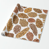 Pine cones seamless pattern cadeaupapier (Uitgerold)