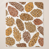 Pine cones seamless pattern sherpa deken (Voorkant)