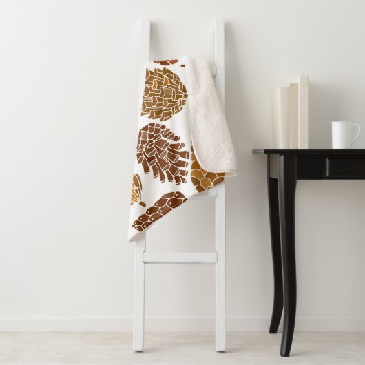Pine cones seamless pattern sherpa deken (In situ)