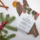 Pine Cones & Sneeuwvlokken Kerstuitnodiging Kaart