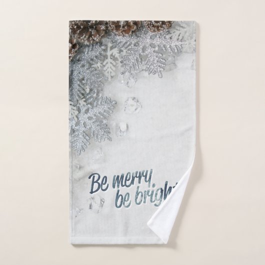Pine Cones, Snowflakes Holiday Bad Handdoek (Handdoek)