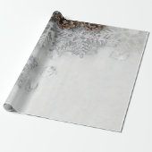 Pine Cones, Snowflakes Holiday Cadeaupapier (Uitgerold)