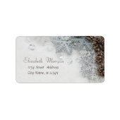 Pine Cones, Snowflakes kerst Etiket (Voorkant)