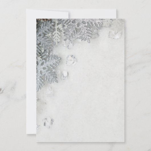 Pine Cones, Snowflakes, Tiara, Quinceañera Kaart (Achterkant)