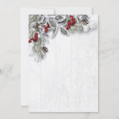 Pine Cones Tak Rustiek Kerstdiner Party Kaart (Achterkant)