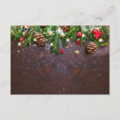 Pine Cones Tak Rustische Kerst  RSVP Kaart (Achterkant)