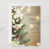 Pine Cones Tree Lights Minimal Classic Holiday Kaart (Voorkant)