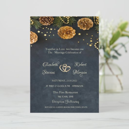 Pine Cones, uitnodiging voor weddenschappen (Staand voorkant)