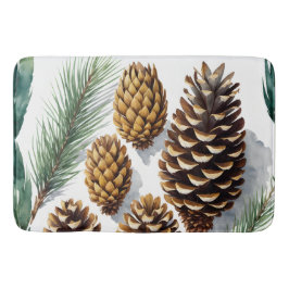 Pine Cones Waterverf Botanische Kunst Badmat