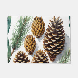 Pine Cones Waterverf Botanische Kunst Deurmat