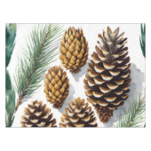 Pine Cones Waterverf Botanische Kunst Tafelkleed (Voorkant (Horizontaal))