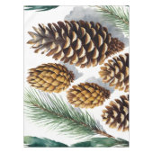 Pine Cones Waterverf Botanische Kunst Tafelkleed (Voorkant)