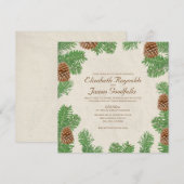 Pine Cones Wedding Invitations Kaart (Voorkant / Achterkant)