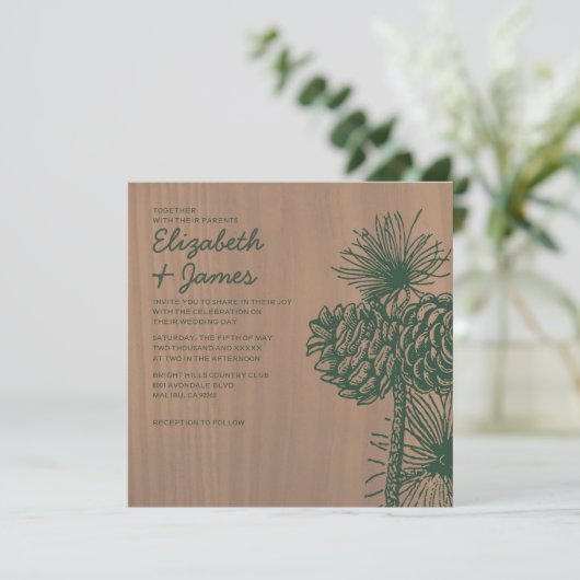 Pine Cones Wedding Invitations Kaart (Staand voorkant)