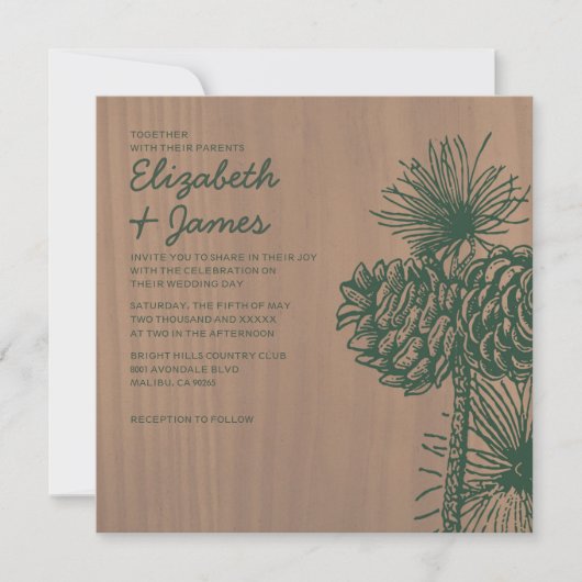 Pine Cones Wedding Invitations Kaart (Voorkant)
