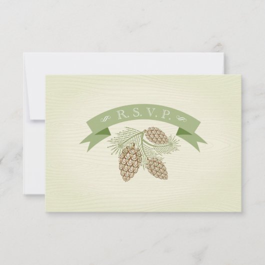 Pine Cones Wedding R.S.V.P. RSVP Kaartje (Voorkant)