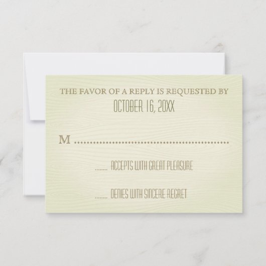 Pine Cones Wedding R.S.V.P. RSVP Kaartje (Achterkant)