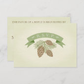 Pine Cones Wedding R.S.V.P. RSVP Kaartje (Voorkant / Achterkant)