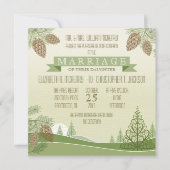 Pine Cones Wedding Uitnodiging (Voorkant)