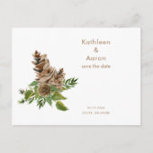 Pine Cones Wedding Website Save the Date Aankondigingskaart (Voorkant)