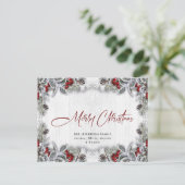 Pine Cones Winter Berry Kerstmis Vakantie Groet Briefkaart (Staand voorkant)