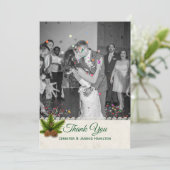 Pine Cones Winter Bruiloft Dank u kaart (Staand voorkant)