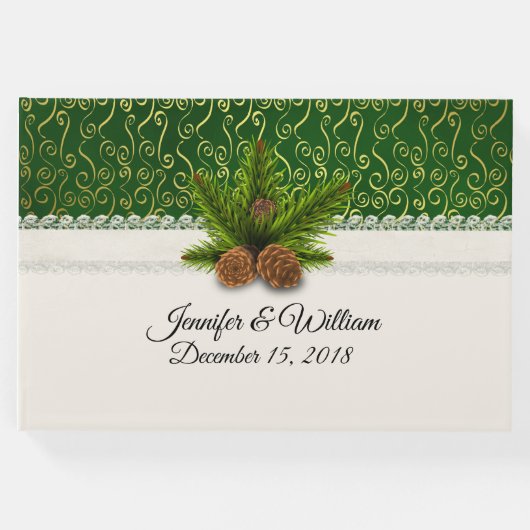 Pine Cones Winter Weddenschap Boek (Voorkant)