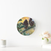 Pine Cones Woodlands Natuur Scene Ronde Klok (Huis)