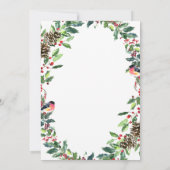 Pine Cones Wreate Kerstfeestdag Open House Kaart (Achterkant)