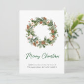 Pine Cones Wreate Kerstmis Corporate Feestdagenkaart (Staand voorkant)