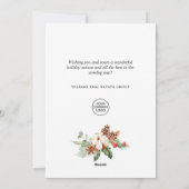 Pine Cones Wreate Kerstmis Corporate Feestdagenkaart (Achterkant)