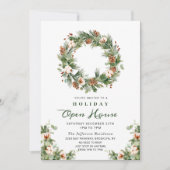 Pine Cones Wreath CHRISTMAS Holiday Open House Kaart (Voorkant)