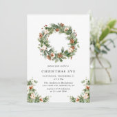Pine Cones Wreath Holiday CHRISTMAS EVE Party Kaart (Staand voorkant)