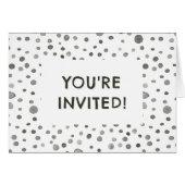 Pine Confetti Waterverf Stippen Verjaardag Uitnodi (Voorkant Horizontaal)