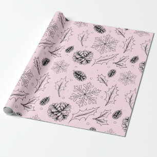 Pine Corn Leaves boom sneeuwvlokken seizoensgebond Cadeaupapier