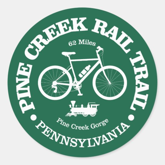 Pine Creek Rail Trail (fietsen) Ronde Sticker (Voorkant)