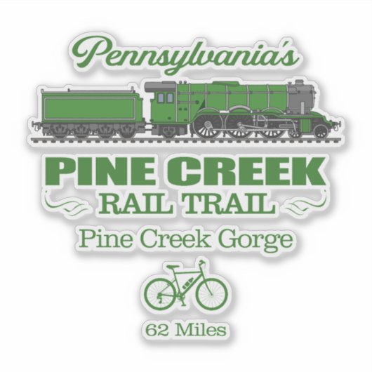 Pine Creek Rail Trail (RT2) Sticker (Voorkant)