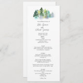 Pine Crest bruiloft menu uitnodiging (Voorkant / Achterkant)