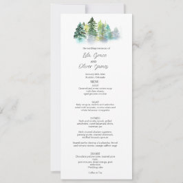 Pine Crest bruiloft menu uitnodiging