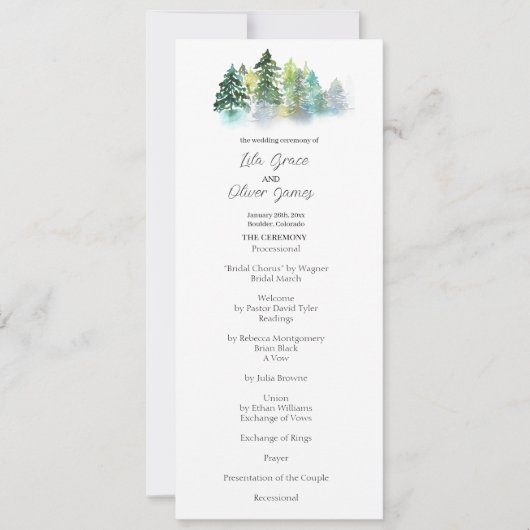 Pine Crest bruiloft uitnodiging (Voorkant)