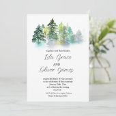 Pine Crest bruiloft uitnodiging (Staand voorkant)