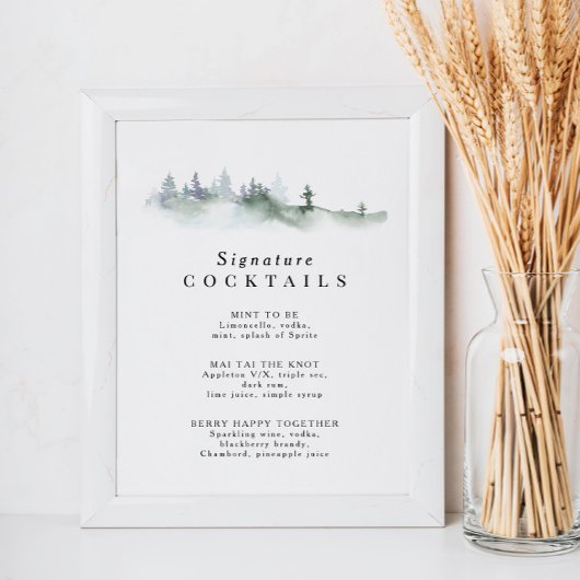 Pine Crest Signature Cocktail Menu Poster