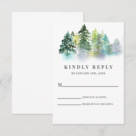 Pine Crest Wedding RSVP (Voorkant / Achterkant)