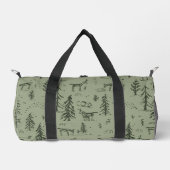 Pine Deer Lake Life - salie groen bos patroon. Plunjezak (Voorkant)