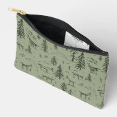 Pine Deer Lake Life - saliegroen bospatroon. Etui (Open)