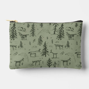 Pine Deer Lake Life - saliegroen bospatroon. Etui
