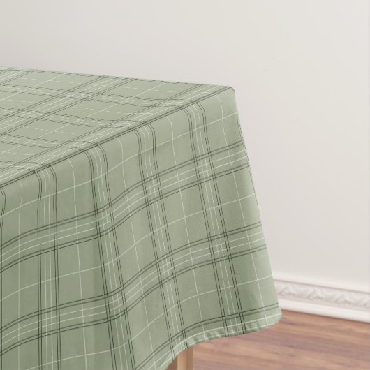 Pine Deer Plaid - salie groene cabincore tartan. Tafelkleed (Voorbeeld)