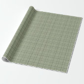 Pine Deer Plaid - saliegroen cabincore tartan. Cadeaupapier (Uitgerold)